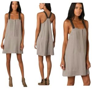 Rag & Bone Pleated Front Shirt Overall Dress Gray Taupe Lyocell Size L